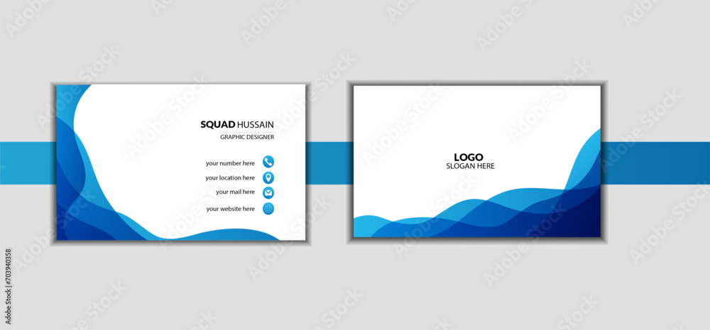 Naklejka premium Double-sided Vector business card template.
