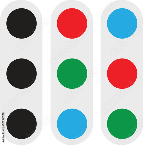 Set of traffic lights. Vector