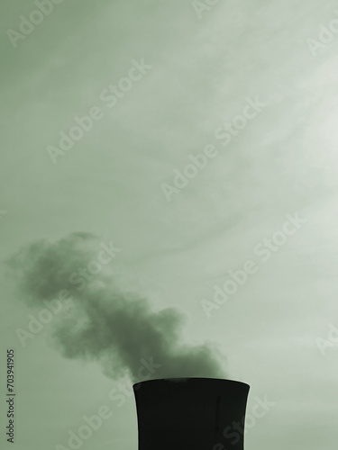 energy plant smoke from a chimney