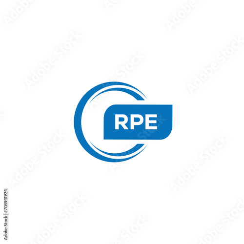 RPE letter design for logo and icon.RPE typography for technology, business and real estate brand.RPE monogram logo.