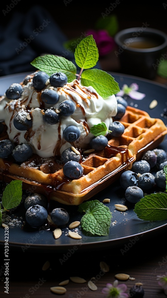 Waffle wafer pastry breakfast Waffle wafer pastry breakfast