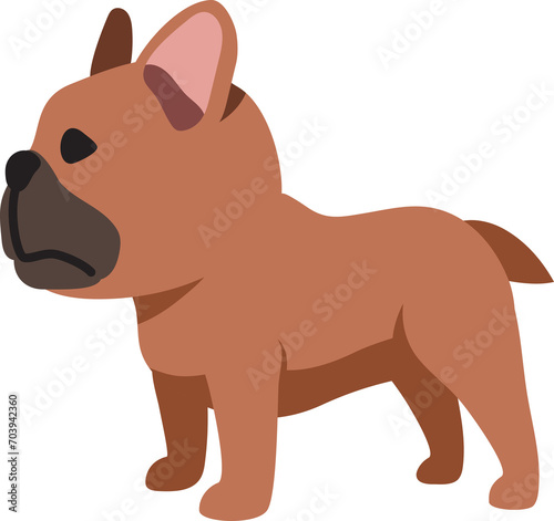Cartoon character side view french bulldog for design.
