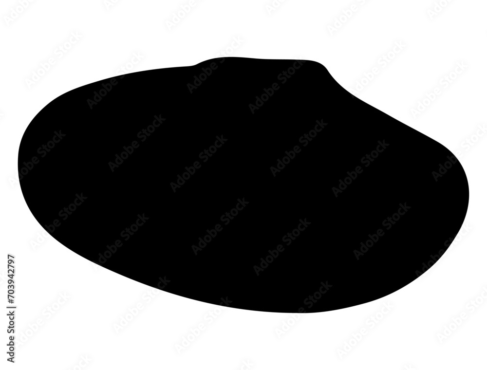 Clam shell, Seafood silhouette vector art white background Clam shell, Seafood silhouette vector art white background