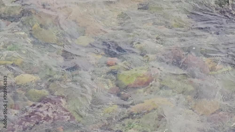beach waves and pebbles ; water surface background, Atlantic ocean beach waves and pebbles ; water surface background, Atlantic ocean