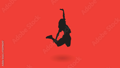 vector silhouette of people dancing on an orange background, dance silhouette, kpok dance silhouette
