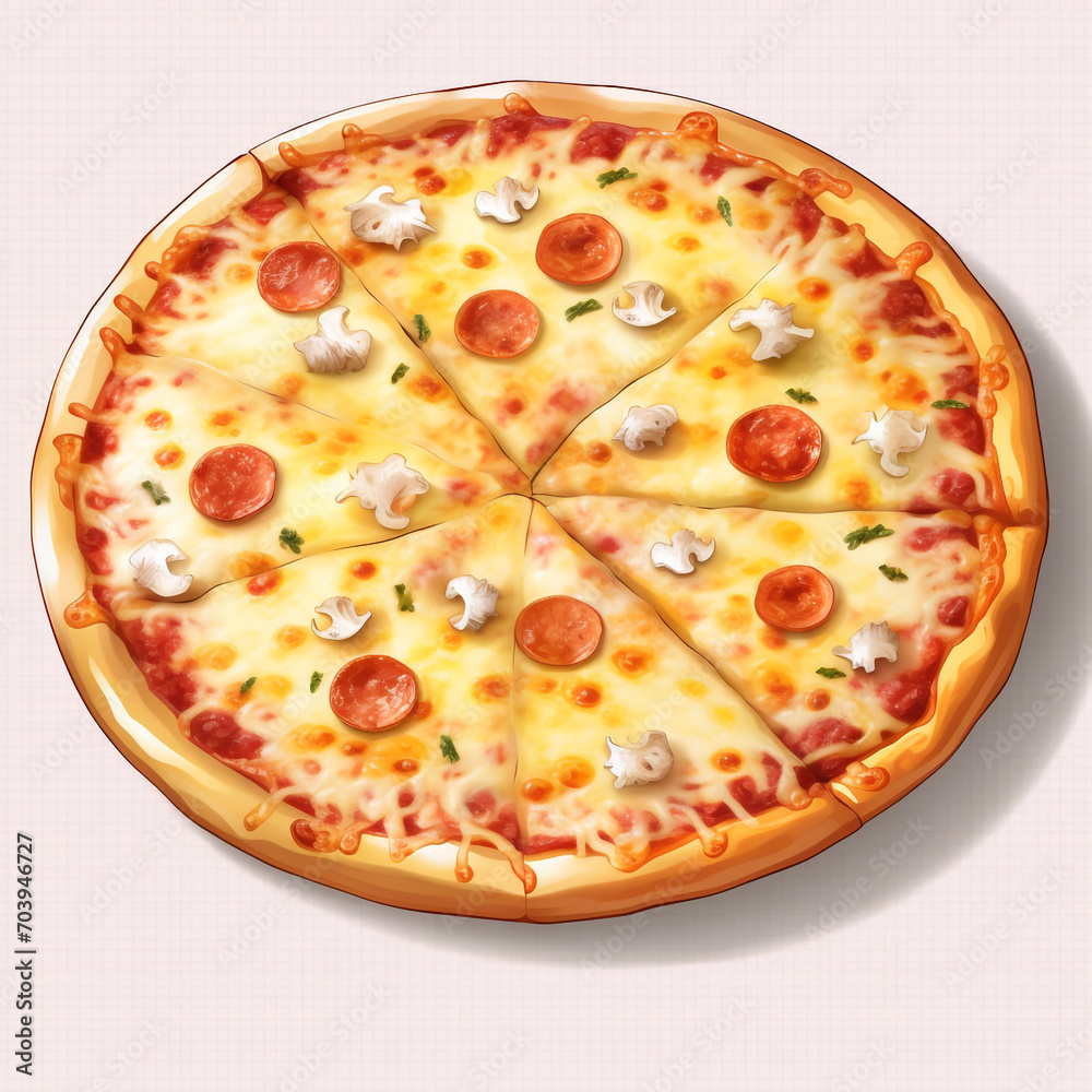 a pizza with cheese and tomato sauce on transparent background created with Generative Ai a pizza with cheese and tomato sauce on transparent background created with Generative Ai