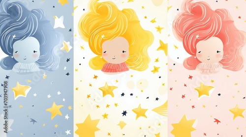 Captivating Seamless Pattern of Stars, Comets, and Constellations in Cosmic Harmony – Ideal for Astronomical and Creative Projects.