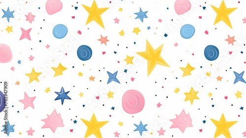 Captivating Seamless Pattern of Stars, Comets, and Constellations in Cosmic Harmony – Ideal for Astronomical and Creative Projects.