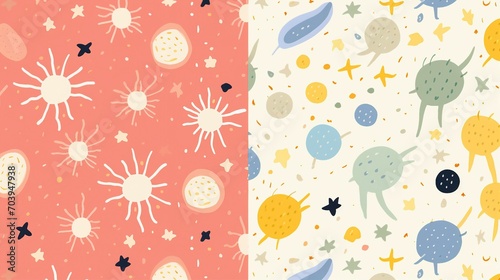 Captivating Seamless Pattern of Stars, Comets, and Constellations in Cosmic Harmony – Ideal for Astronomical and Creative Projects.