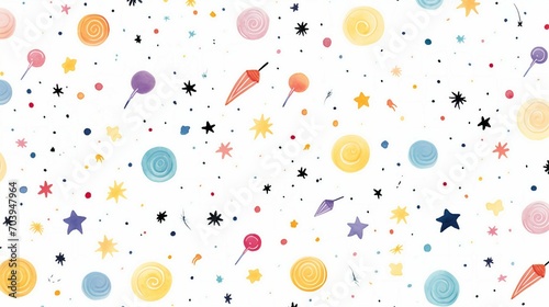 Captivating Seamless Pattern of Stars, Comets, and Constellations in Cosmic Harmony – Ideal for Astronomical and Creative Projects.