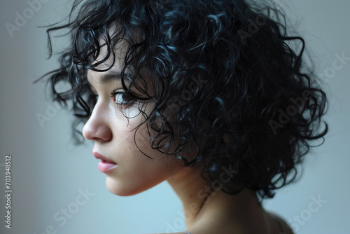 Whispers of Glamour: Black Hair in a Captivating Half-Curl