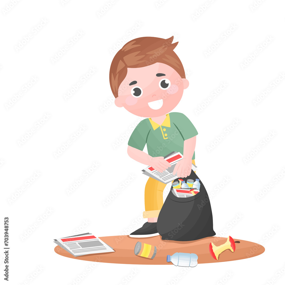 young volunteer kid cleaning, save world concept young volunteer kid cleaning, save world concept