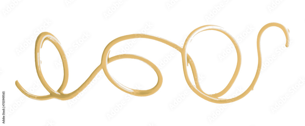 Light brown watercolor painted zigzag lines isolated on transparent background.