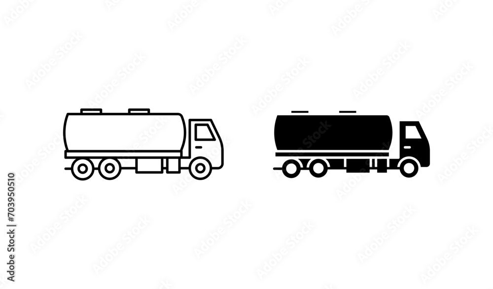 Tank truck icon set. vector illustration