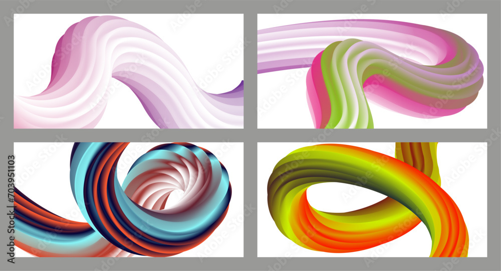 Abstract volumetric background. Cords. set of four illustrations. Toothpaste in a tube. Minimalism. Creative modern background. Cover design, wallpaper, background. eps vector. Abstract volumetric background. Cords. set of four illustrations. Toothpaste in a tube. Minimalism. Creative modern background. Cover design, wallpaper, background. eps vector.