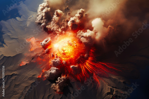 Spaceborne Glimpse: Volcanic Activity Unleashed