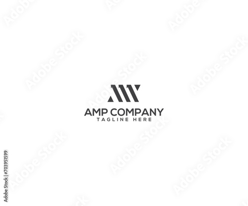 amp company logo design vector photo