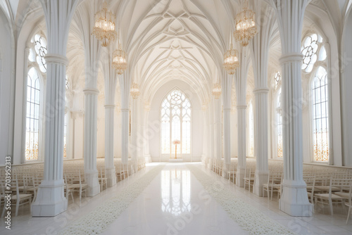 Luxurious Wedding Reception in Gothic White Chapel