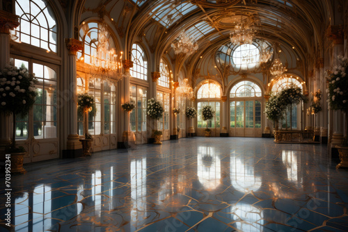 Wedding Elegance in a Vacant Ballroom