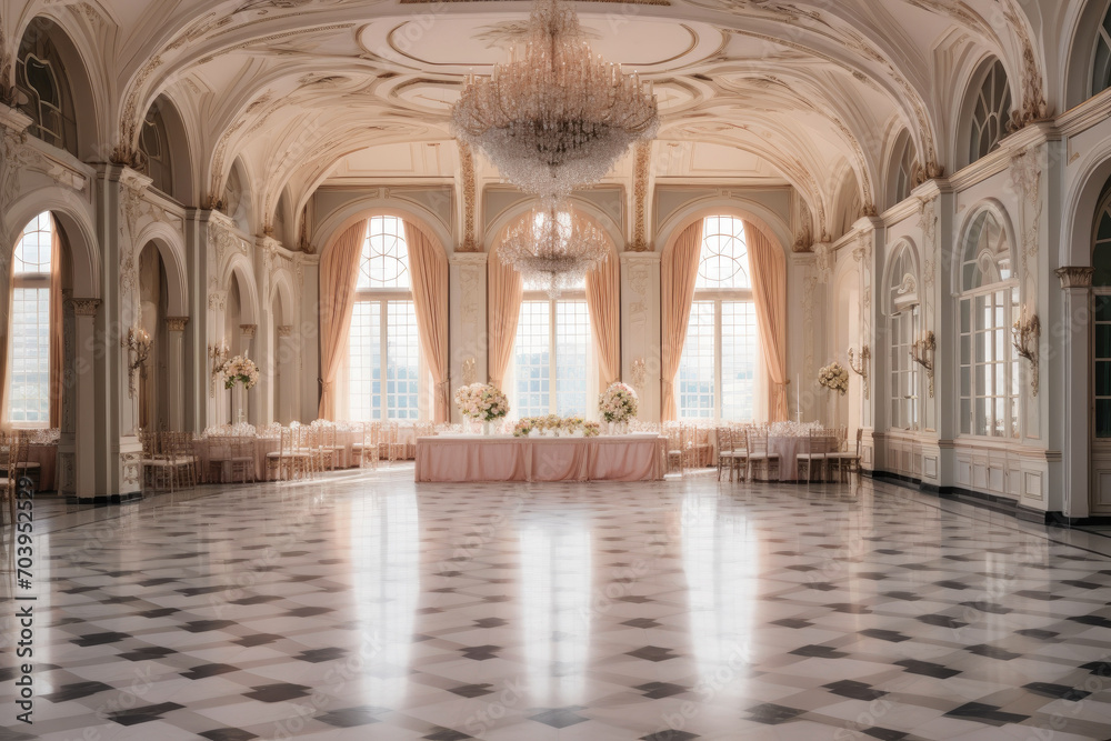 Serenely Decorated Empty Wedding Space