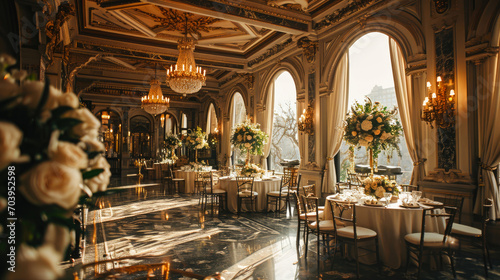 Glamorous Setting: Deserted Wedding Ballroom