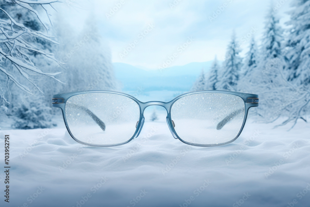 Crystal Clear Views: Winter Eyeglasses Ad