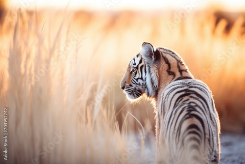 backlit tiger during golden hour