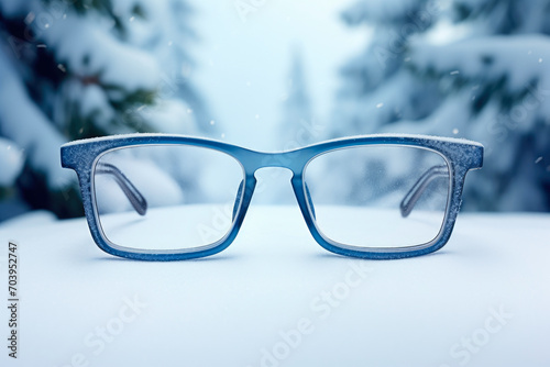 Snowy Style: Trendy Eyewear Banner