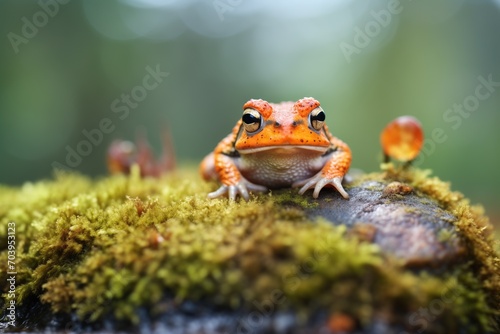 toad on a damp rock with moss around © studioworkstock