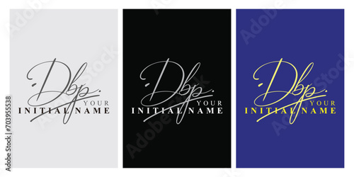 dbp d b p initial handwriting dbp initial handwriting signature logo template vector hand lettering