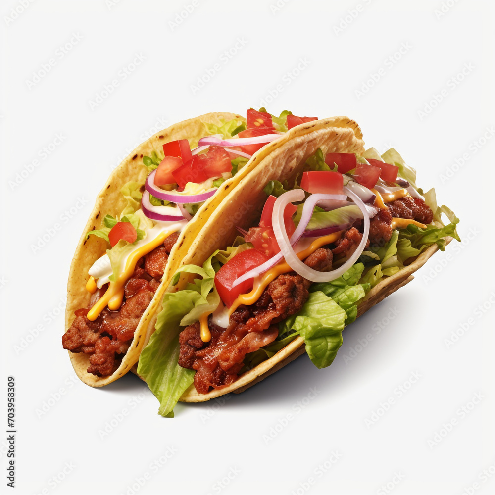 a taco that has a vegetables and meat on transparent background created with Generative Ai a taco that has a vegetables and meat on transparent background created with Generative Ai