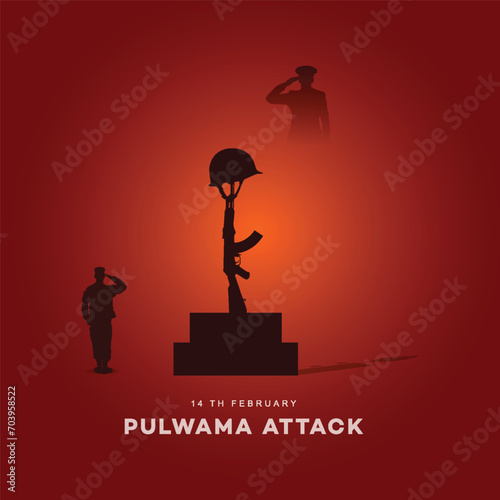 Black day, of India 14 February, pulwama attack, Poster, on Indian army. vector illustration, graphic art, post, design, CRPF Jawans. India, new,