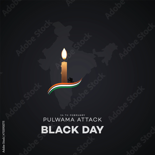 Black day, of India 14 February, pulwama attack, Poster, on Indian army. vector illustration, graphic art, post, design, CRPF Jawans. India, new,
