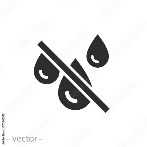 drought concept icon, no water, flat symbol - vector illustration