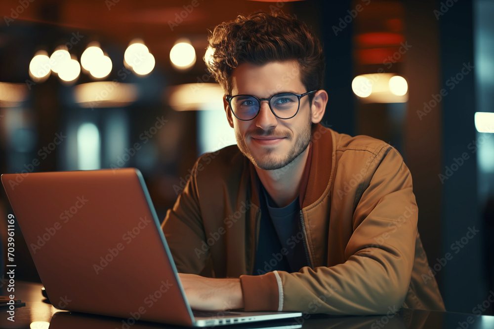 Male Programmer with Glasses Male Programmer with Glasses
