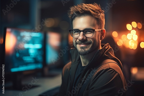 Male Programmer with Glasses