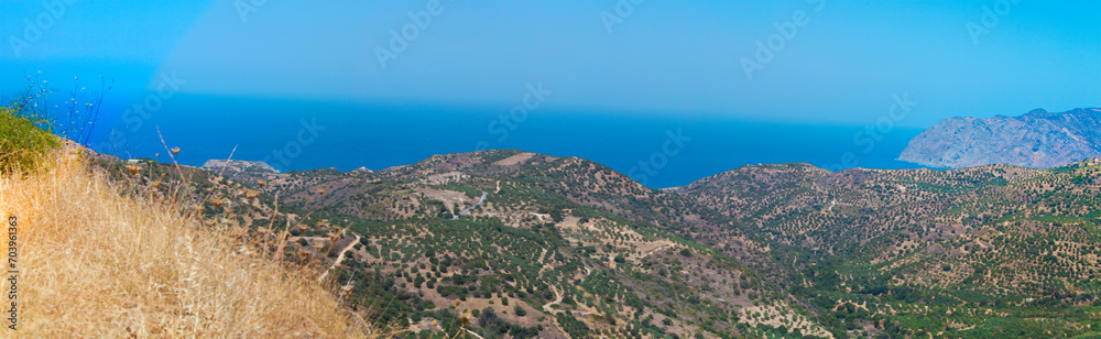 Beautiful sea landscape panorama of Crete
