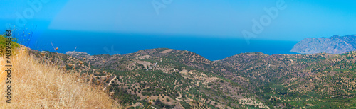 Beautiful sea landscape panorama of Crete