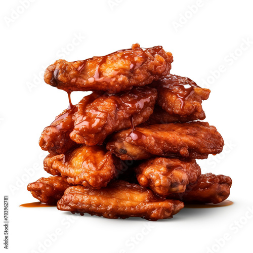 a stack of chicken wings with transparent background created with Generative Ai