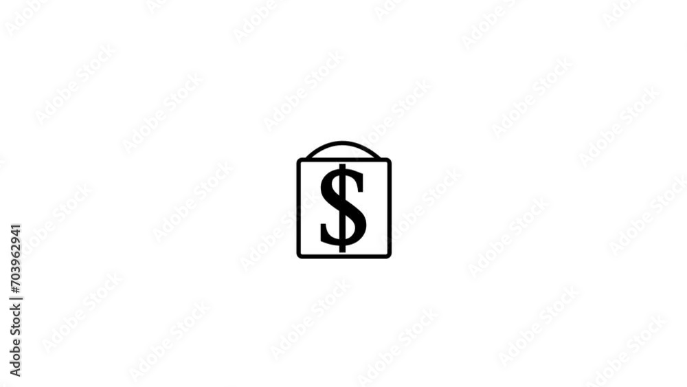 Shape icon with dollar symbol animation Shape icon with dollar symbol animation