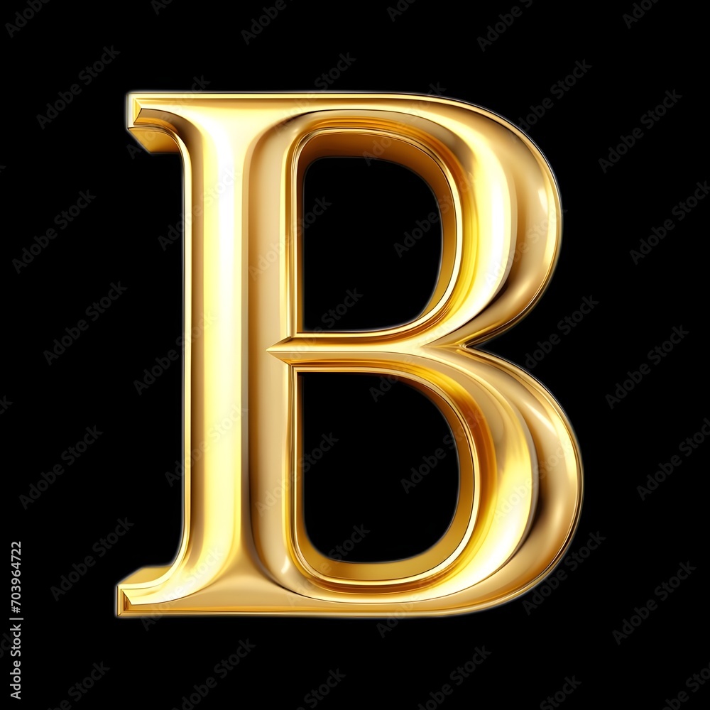 3d gold letter B Stock Illustration | Adobe Stock