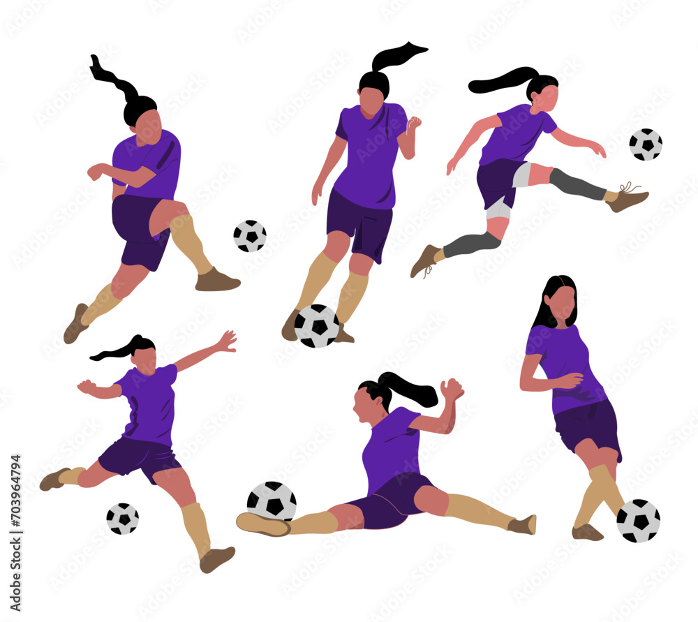 Free vector flat football players illustration design collection Free vector flat football players illustration design collection