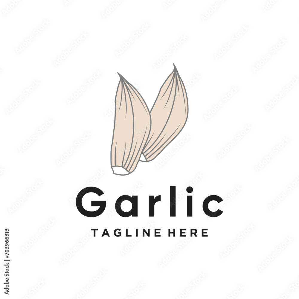 Vector garlic design element icon vector with creative concept modern Vector garlic design element icon vector with creative concept modern