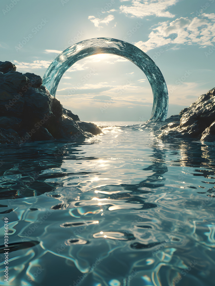 Fototapeta premium Abstract 3d white architecture interior for design, modern, contempary, indoor 