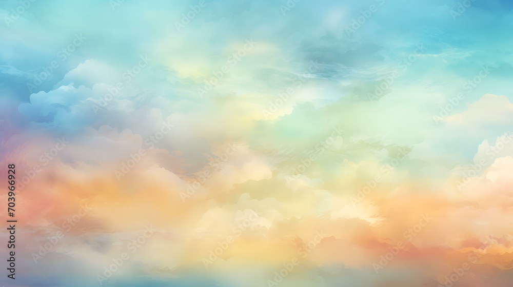 Colorful Watercolor Background of Abstract Sun - AI Generated

