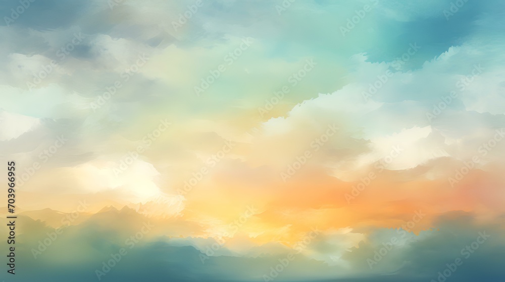 Colorful Watercolor Background of Abstract Sun - AI Generated

