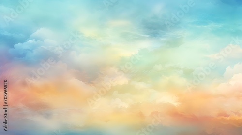 Colorful Watercolor Background of Abstract Sun - AI Generated