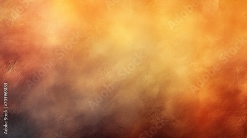 Fiery yellow burnt orange copper red brown gray black abstract background. Color gradient, ombre. Rough grainy noise grungy texture. Glow light shine. Template. Empty space. Autumn, halloween.Colorful