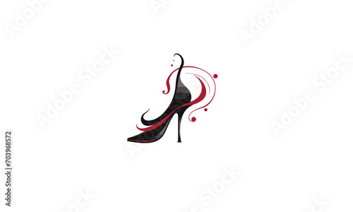 Women shoe high heels beauty logo design icon vector white background