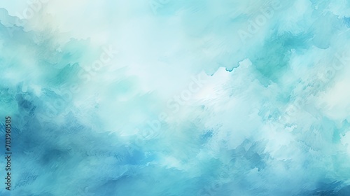 Blue turquoise teal mint cyan white abstract watercolor background texture